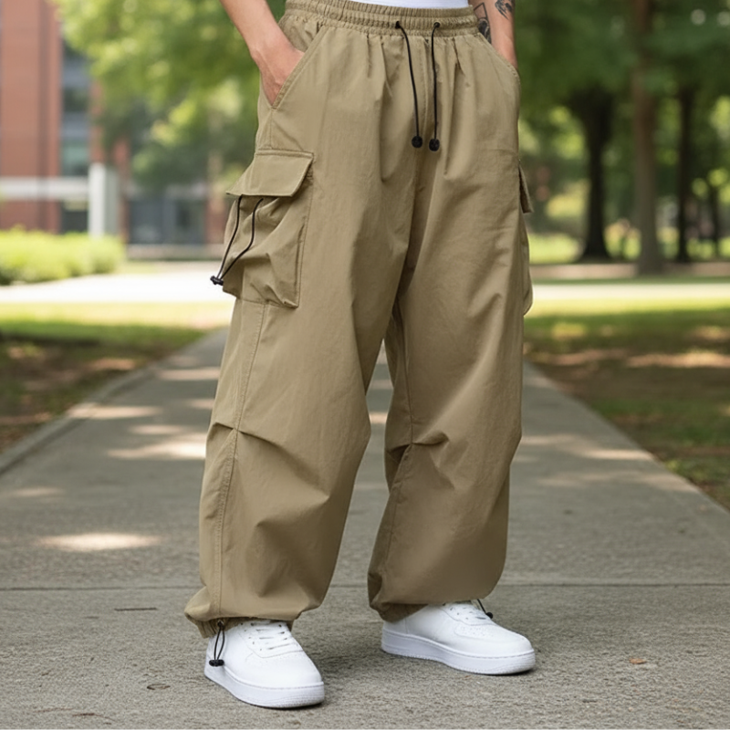Dominik Spodnie Męskie – Nowoczesne Spodnie Cargo z Praktycznymi Wieloma Kieszeniami i Wygodą