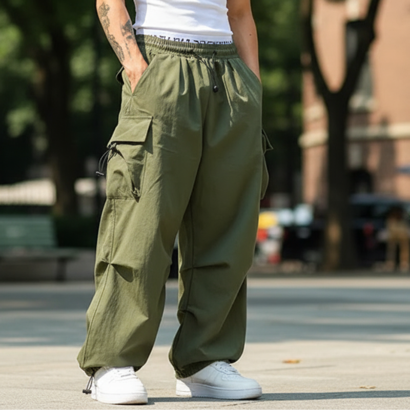 Dominik Spodnie Męskie – Nowoczesne Spodnie Cargo z Praktycznymi Wieloma Kieszeniami i Wygodą