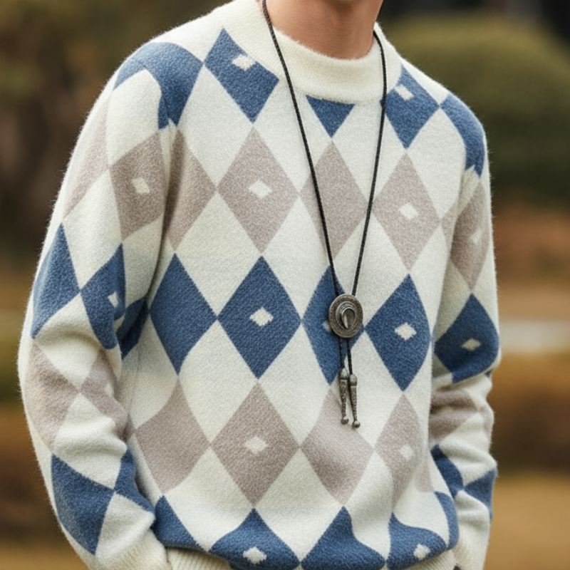 Jonathan Sweter Męski – Elegancki i Wygodny Sweter z Okrągłym Dekoltem w Nowoczesnym, Ponadczasowym Stylu