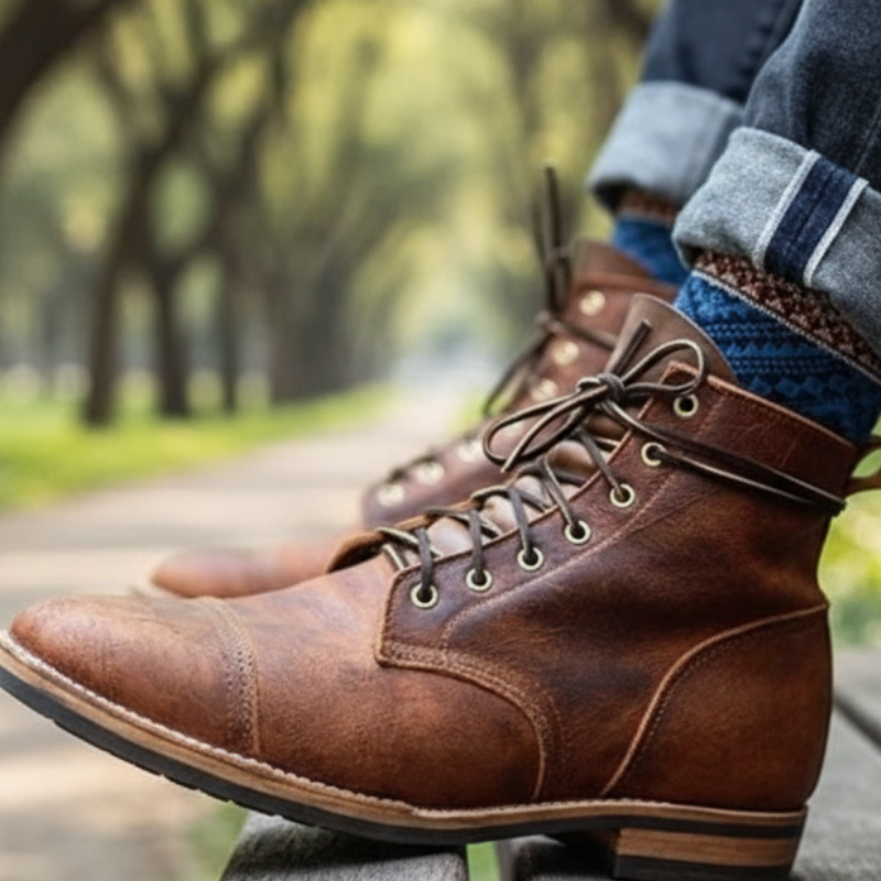 Leonard Buty Męskie – Skórzane Buty Vintage Premium o Solidnym i Trwałym Stylu