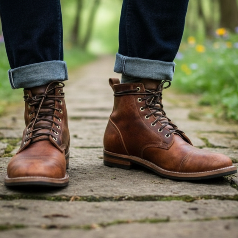 Leonard Buty Męskie – Skórzane Buty Vintage Premium o Solidnym i Trwałym Stylu