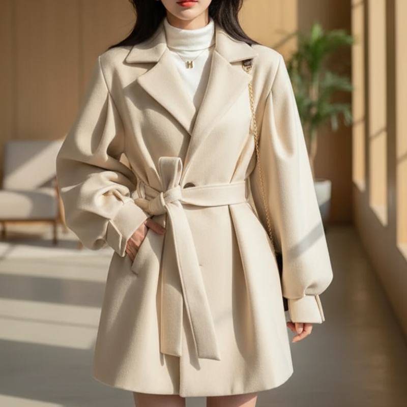 Zariah Płaszcz Damski – Elegancki Trencz z Paskiem w Ponadczasowym Stylu