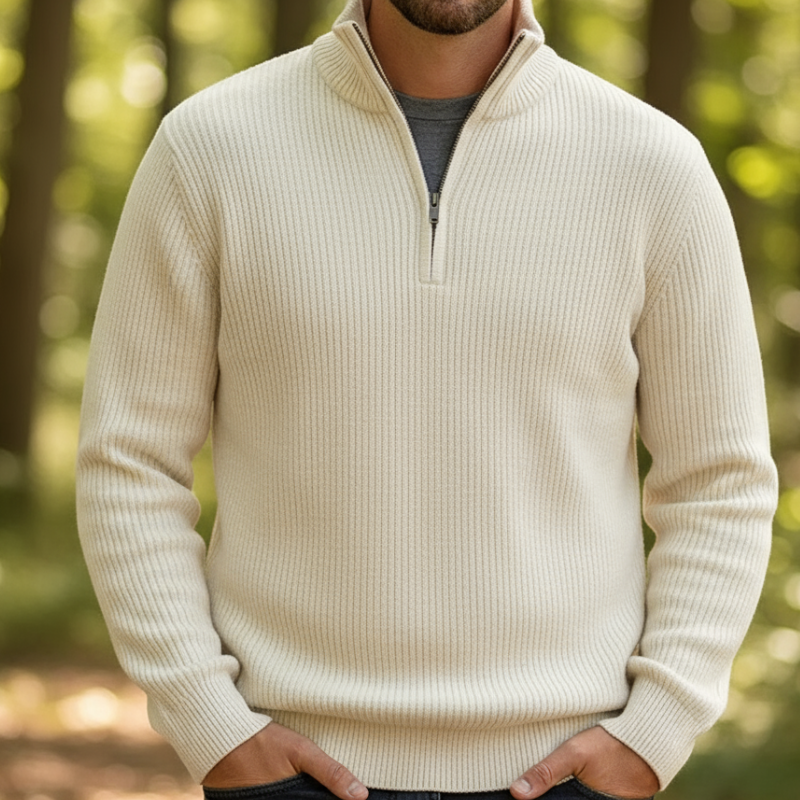 Shawn Sweter Męski – Elegancki i Wygodny Sweter z Półzamkiem w Nowoczesnym, Uniwersalnym Stylu