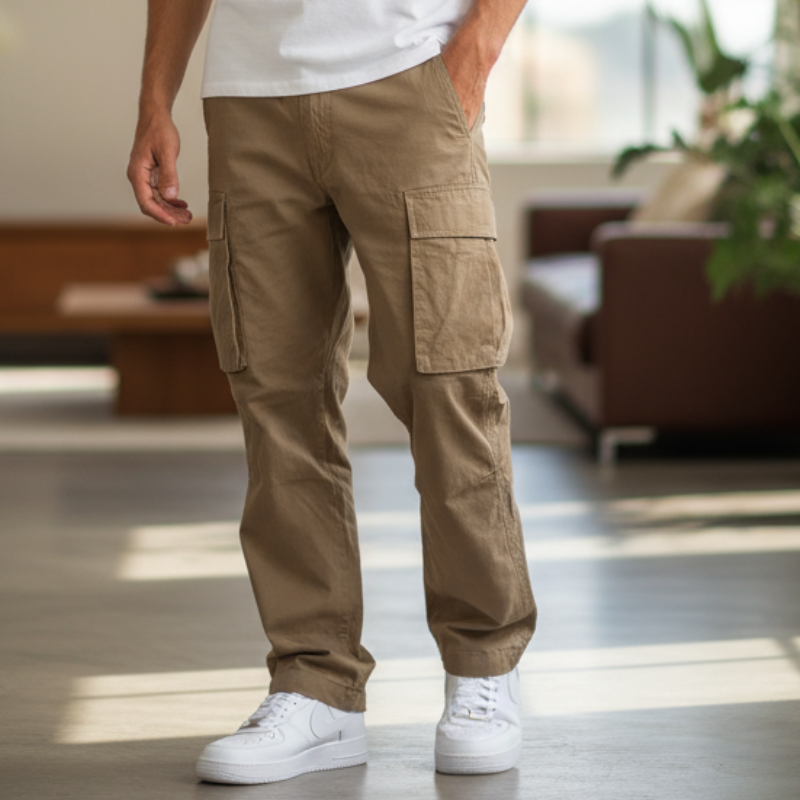 Zeppelin Spodnie Męskie – Luźne Spodnie Cargo z Praktycznymi Wieloma Kieszeniami w Modnym Stylu
