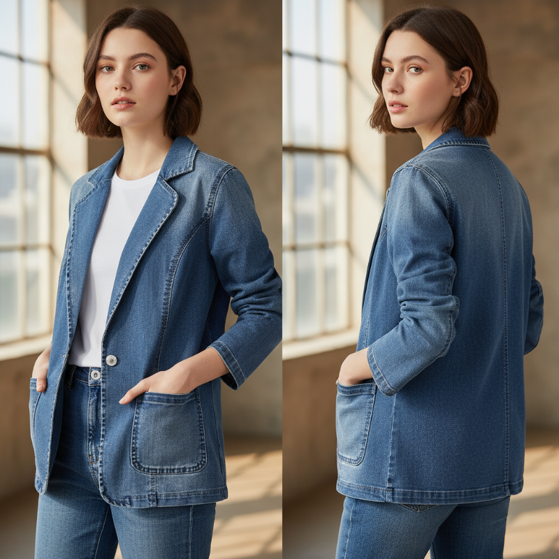 Magdalena Marynarka Damska – Nowoczesna, Elegancka i Uniwersalna Marynarka z Denimu na Każdą Okazję