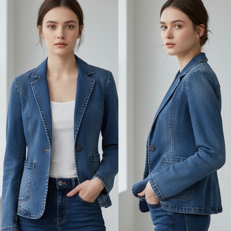 Magdalena Marynarka Damska – Nowoczesna, Elegancka i Uniwersalna Marynarka z Denimu na Każdą Okazję