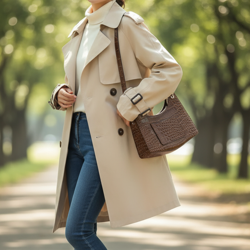 Manel Płaszcz Damski – Elegancki, Casualowy Trencz o Nowoczesnym i Wygodnym Stylu