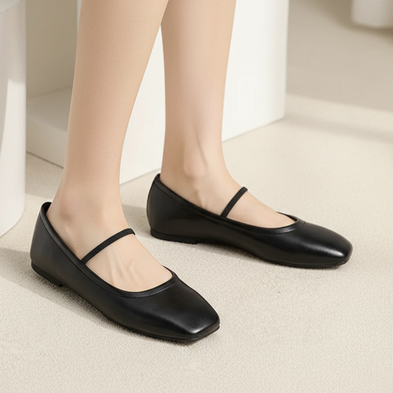 Maggie Baleriny Damskie – Eleganckie i Nowoczesne Metaliczne Buty z Kwadratowym Noskiem