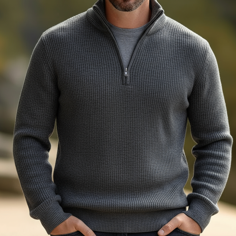 Shawn Sweter Męski – Elegancki i Wygodny Sweter z Półzamkiem w Nowoczesnym, Uniwersalnym Stylu