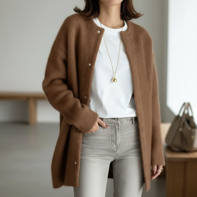 Amelia Elegancki Kardigan Damski – Szykowny i Wygodny Sweter z Wysokiej Jakości Dzianiny