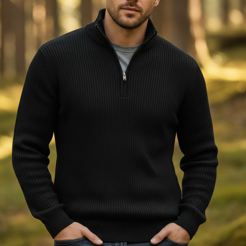 Shawn Sweter Męski – Elegancki i Wygodny Sweter z Półzamkiem w Nowoczesnym, Uniwersalnym Stylu