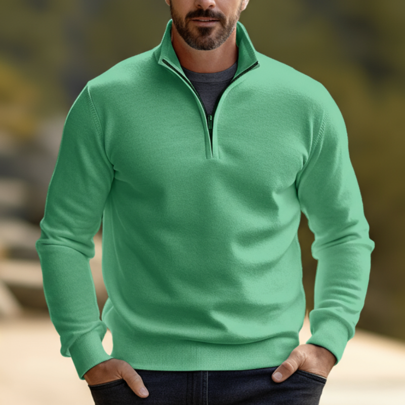 Shawn Sweter Męski – Elegancki i Wygodny Sweter z Półzamkiem w Nowoczesnym, Uniwersalnym Stylu