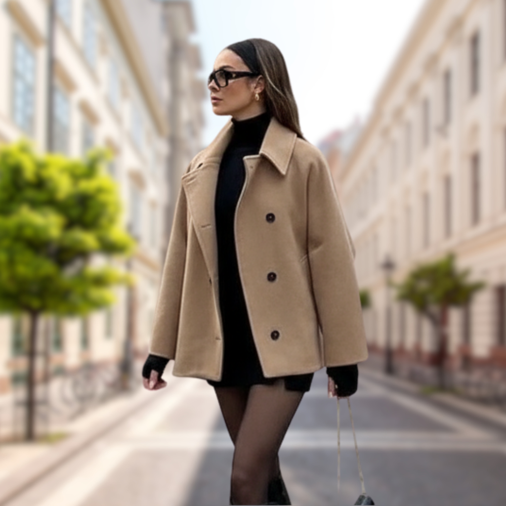 Lainey Płaszcz Damski – Elegancki i Wygodny Oversize'owy Płaszcz z Wełny na Zimę