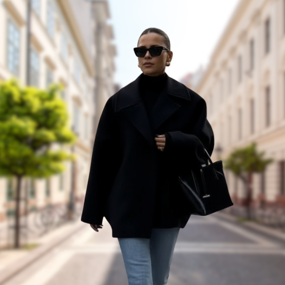 Lainey Płaszcz Damski – Elegancki i Wygodny Oversize'owy Płaszcz z Wełny na Zimę