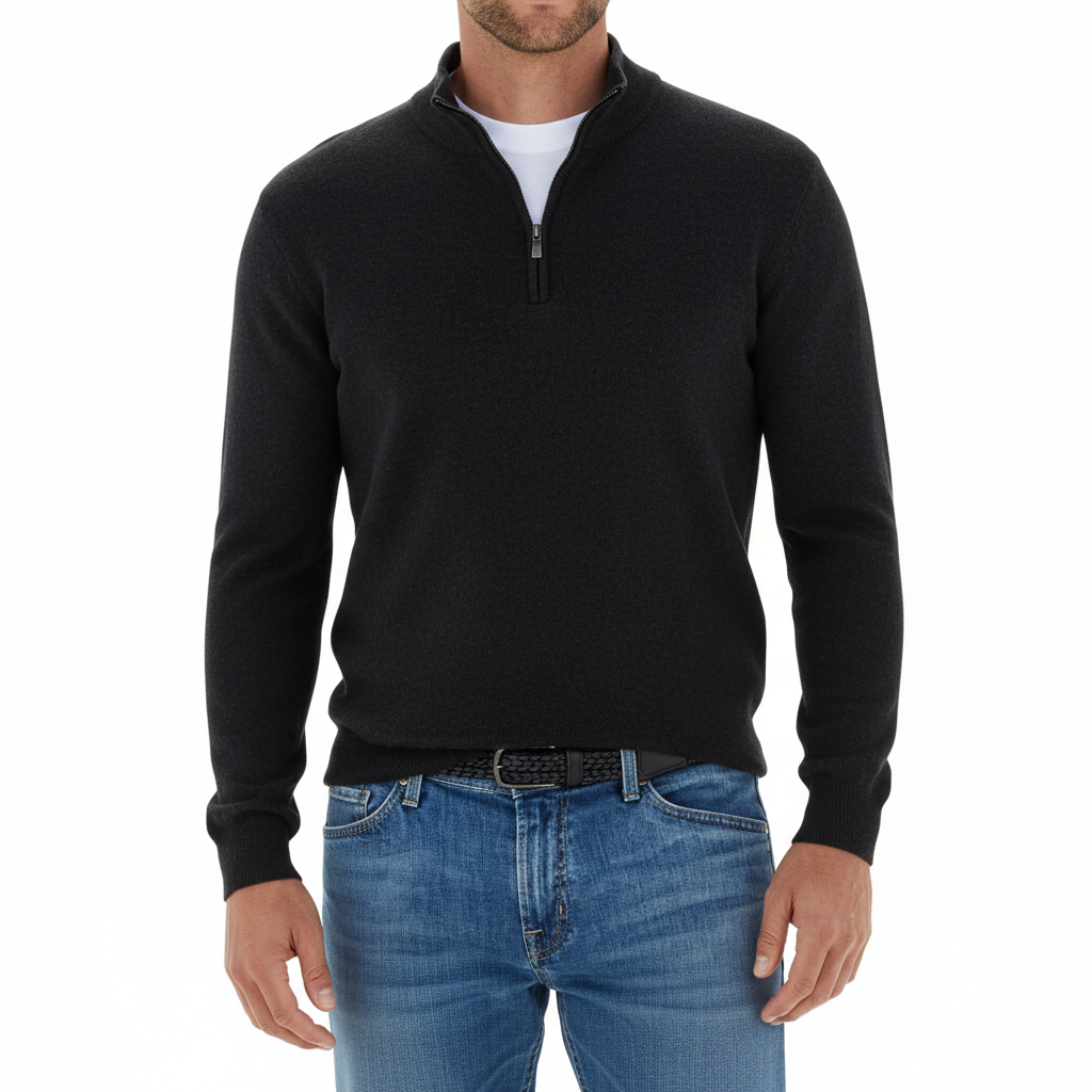 Noah Sweter Męski ze Stójką na Zamek – Nowoczesny Styl, Oddychający Komfort i Trwała Mieszanka Bawełny i Poliestru