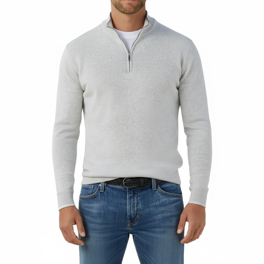 Noah Sweter Męski ze Stójką na Zamek – Nowoczesny Styl, Oddychający Komfort i Trwała Mieszanka Bawełny i Poliestru