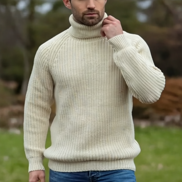 John Sweter Męski z Golfem – Miękka dzianina, luźny krój i uniwersalny styl