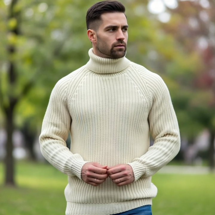 John Sweter Męski z Golfem – Miękka dzianina, luźny krój i uniwersalny styl