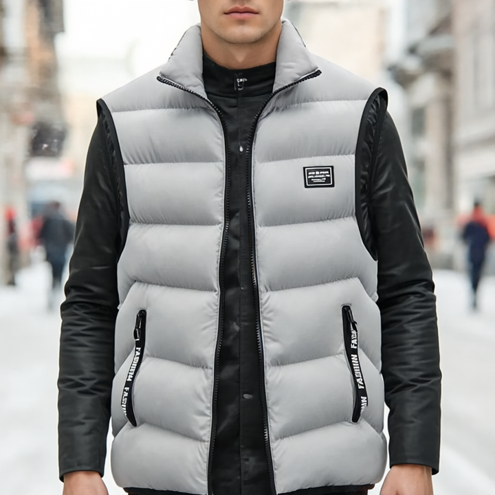 Clarence Pikowany Bezrękawnik Męski – Bez rękawów, z izolacją termiczną i zapięciem na zamek