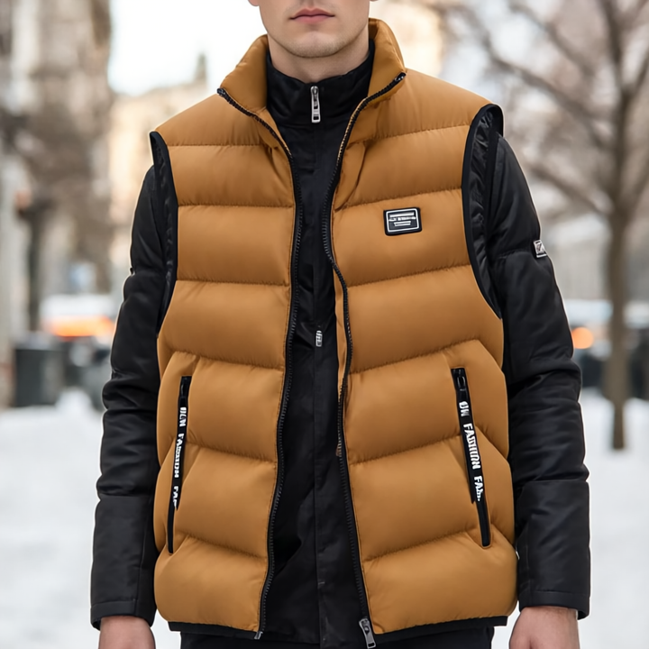 Clarence Pikowany Bezrękawnik Męski – Bez rękawów, z izolacją termiczną i zapięciem na zamek