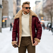 Raymond Kurtka Męska – Wytrzymała skóra z miękką podszytą futrem i eleganckim stylem