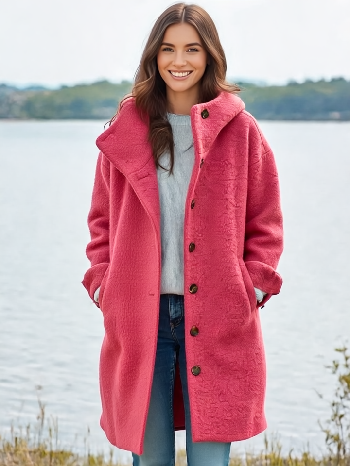 Audrey Płaszcz Damski z Miękkiej Wełny – Elegancki, Ciepły i Uniwersalny na Zimę