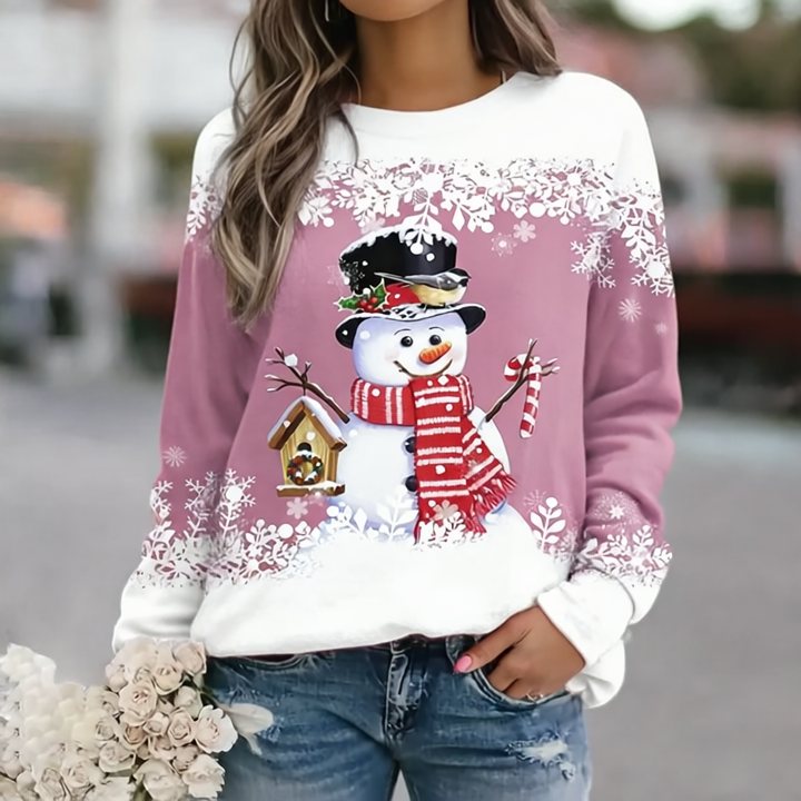 Zariah Sweter Świąteczny Damski – Wygodny i Świąteczny z Eleganckim Motywem Bałwanka