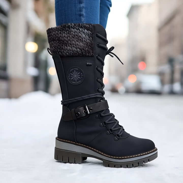 Kylee Wysokie Kozaki Damskie Zimowe – Eleganckie z ciepłą izolacją, wygodną podszewką i zapięciem na zamek