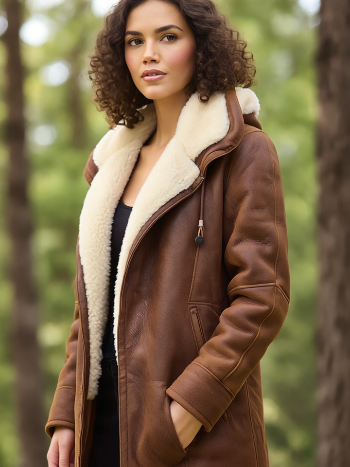 Leia Płaszcz Damski z Kapturem – Ciepły, Casualowy i Elegancki na Zimowe Dni