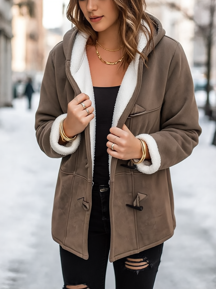 Liana Kurtka Zimowa Damska – Ciepła, z komfortową podszewką, kapturem i swobodnym stylem