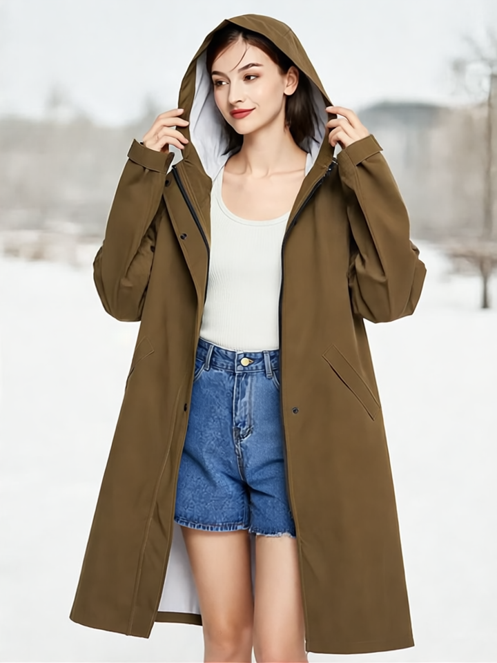 Malia Kurtka Damska Przeciwdeszczowa – Lekka, chroniąca przed wiatrem z regulowanym kapturem i praktycznymi kieszeniami