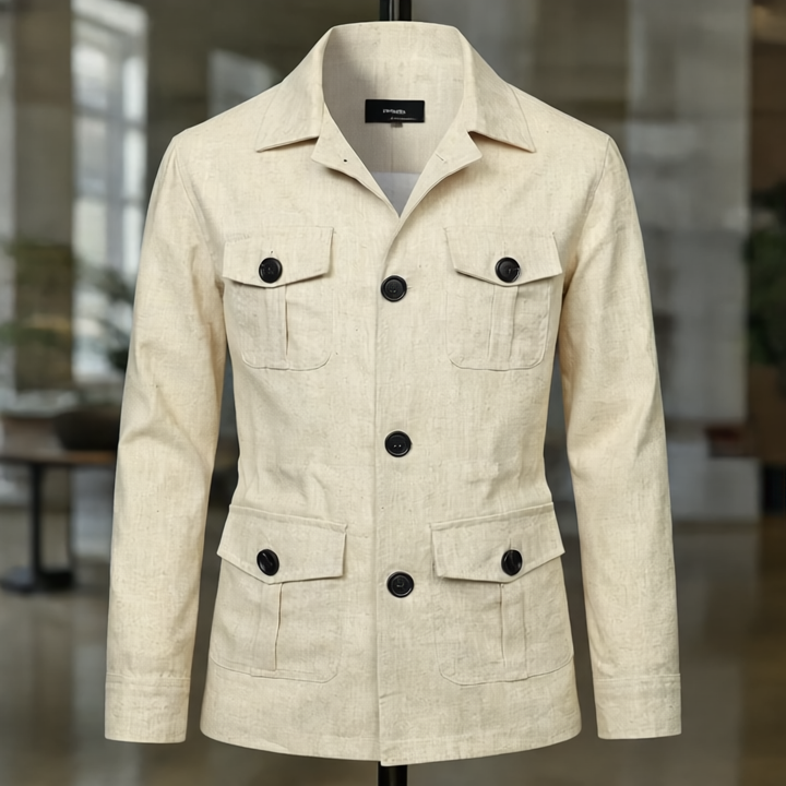 Vince Elegancka Męska Kurtka – Klasyczny Styl z Wieloma Kieszeniami i Zapięciem na Guziki