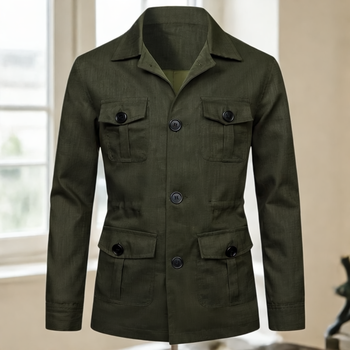 Vince Elegancka Męska Kurtka – Klasyczny Styl z Wieloma Kieszeniami i Zapięciem na Guziki