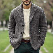 Derek Kardigan Męski – Miękka dzianina, regularny krój i eleganckie zapięcie na guziki