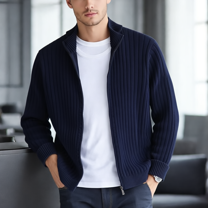 Drake Kardigan Męski – Nowoczesny Rozpinany Sweter z Miękkiej Dzianiny w Ponadczasowym Stylu