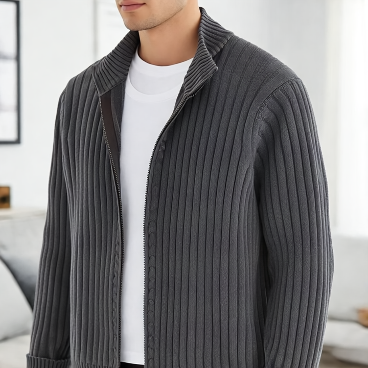 Drake Kardigan Męski – Nowoczesny Rozpinany Sweter z Miękkiej Dzianiny w Ponadczasowym Stylu
