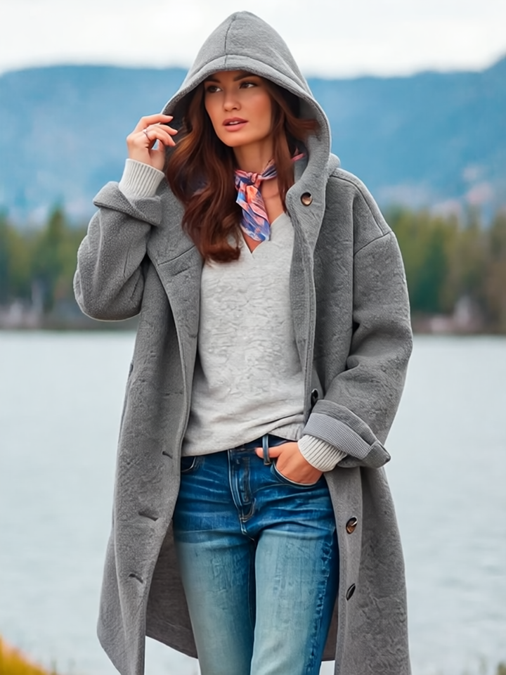 Audrey Płaszcz Damski z Miękkiej Wełny – Elegancki, Ciepły i Uniwersalny na Zimę