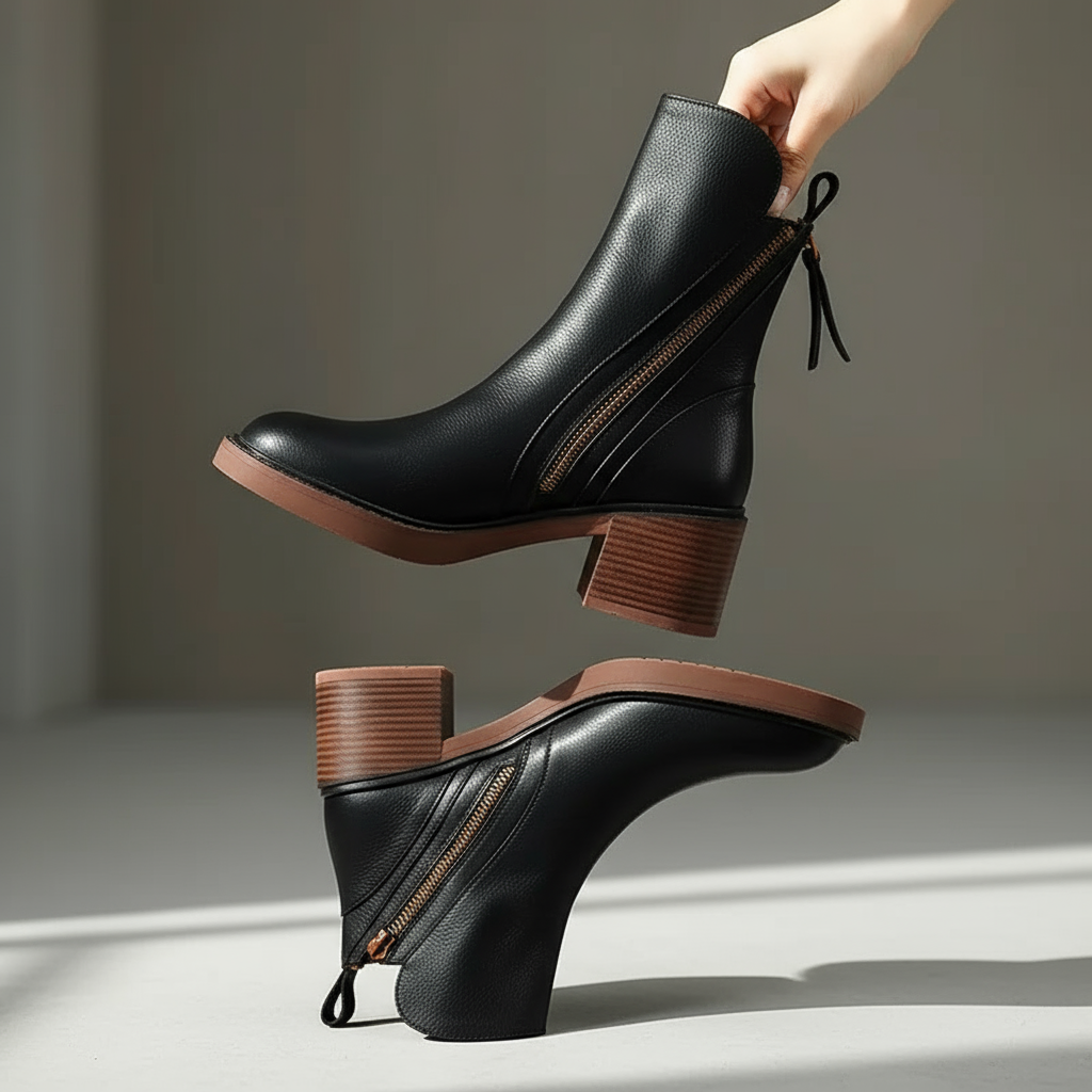 Kailani Botki Damskie – Eleganckie i Trwałe Botki z Prawdziwej Skóry w Szykownym Stylu