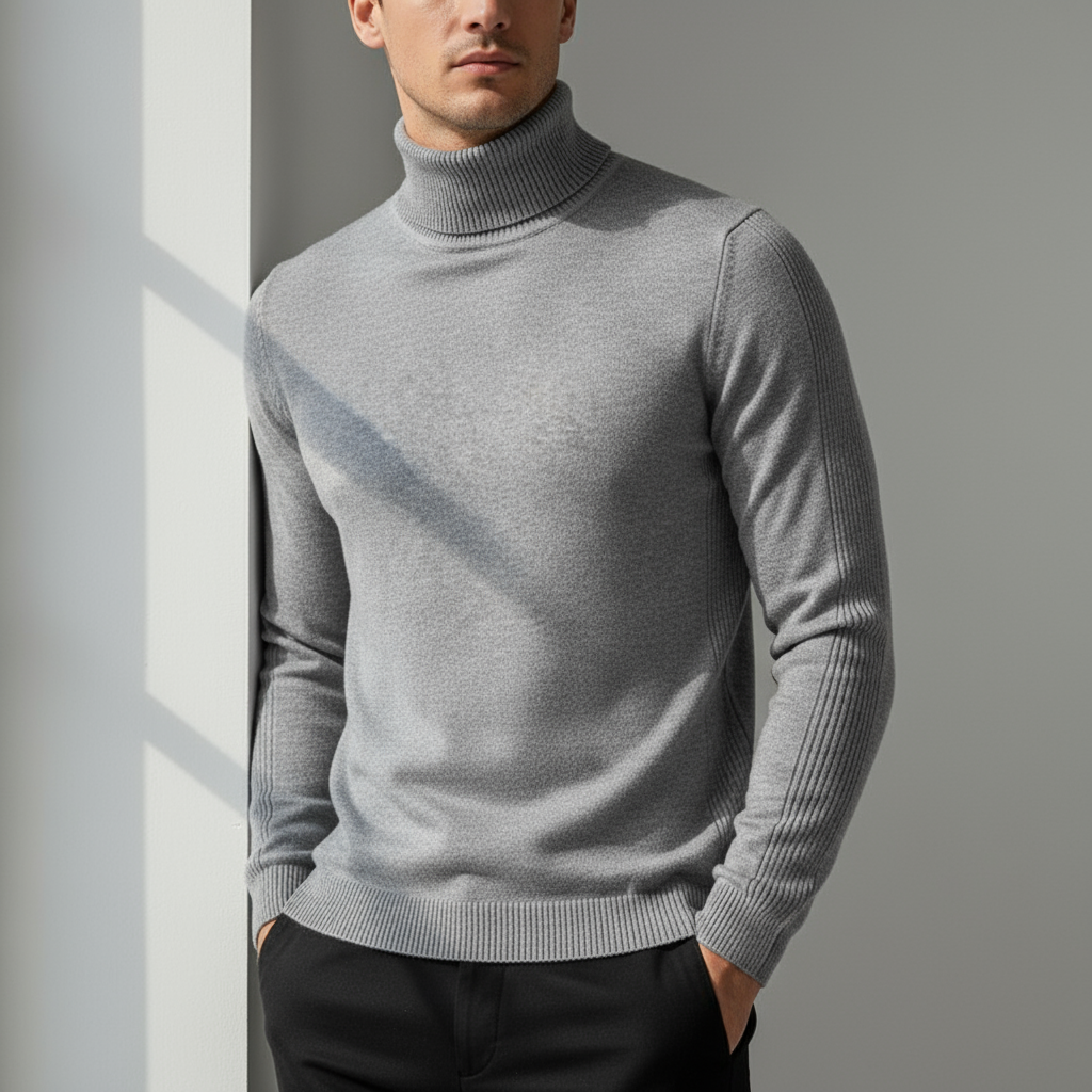 Jerold Sweter Męski – Elegancki i Wygodny Sweter z Wysokim Kołnierzem w Uniwersalnym Stylu