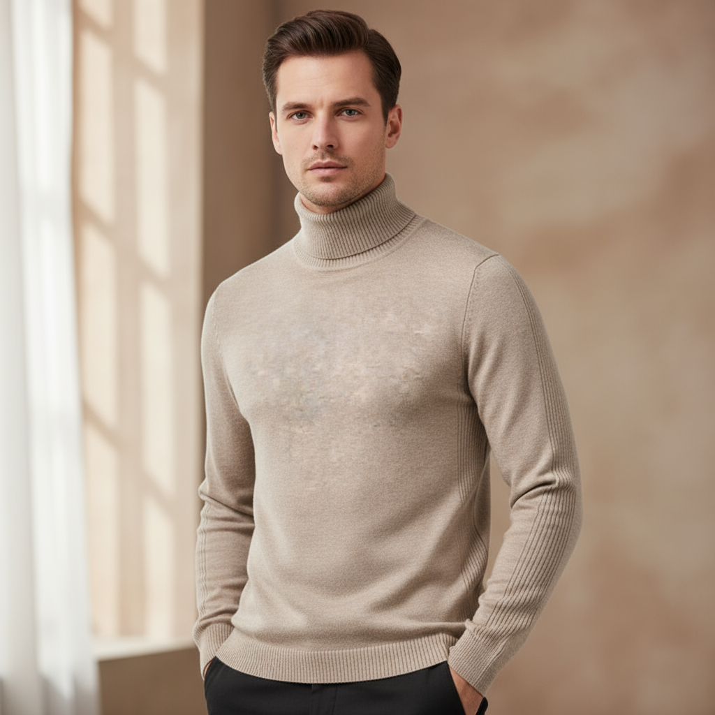 Jerold Sweter Męski – Elegancki i Wygodny Sweter z Wysokim Kołnierzem w Uniwersalnym Stylu