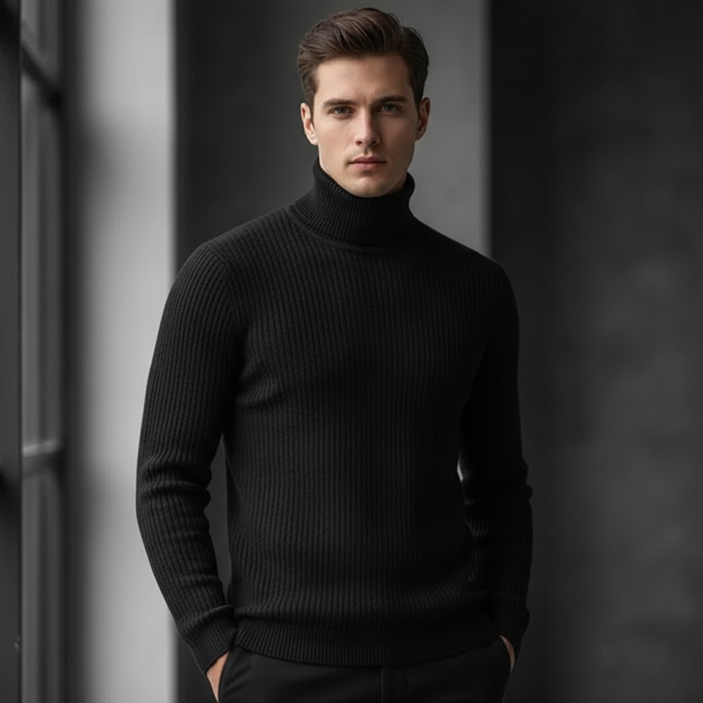 Jerold Sweter Męski – Elegancki i Wygodny Sweter z Wysokim Kołnierzem w Uniwersalnym Stylu