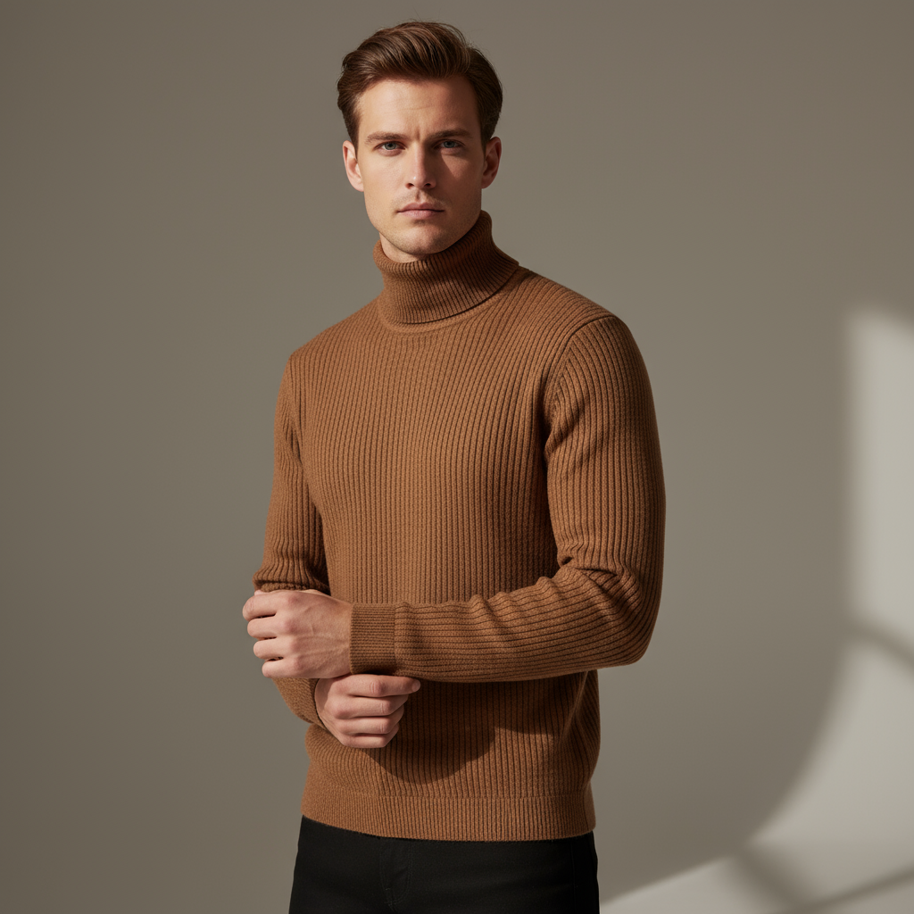 Jerold Sweter Męski – Elegancki i Wygodny Sweter z Wysokim Kołnierzem w Uniwersalnym Stylu