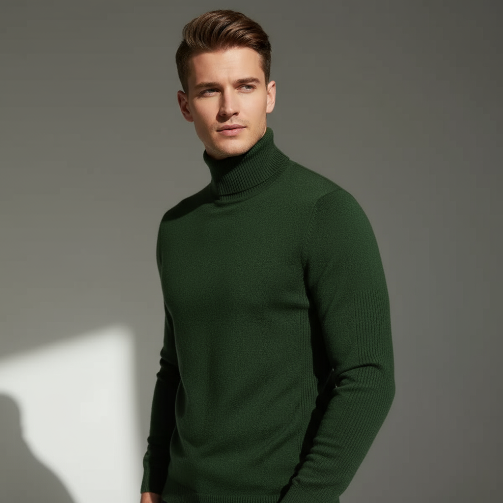 Jerold Sweter Męski – Elegancki i Wygodny Sweter z Wysokim Kołnierzem w Uniwersalnym Stylu