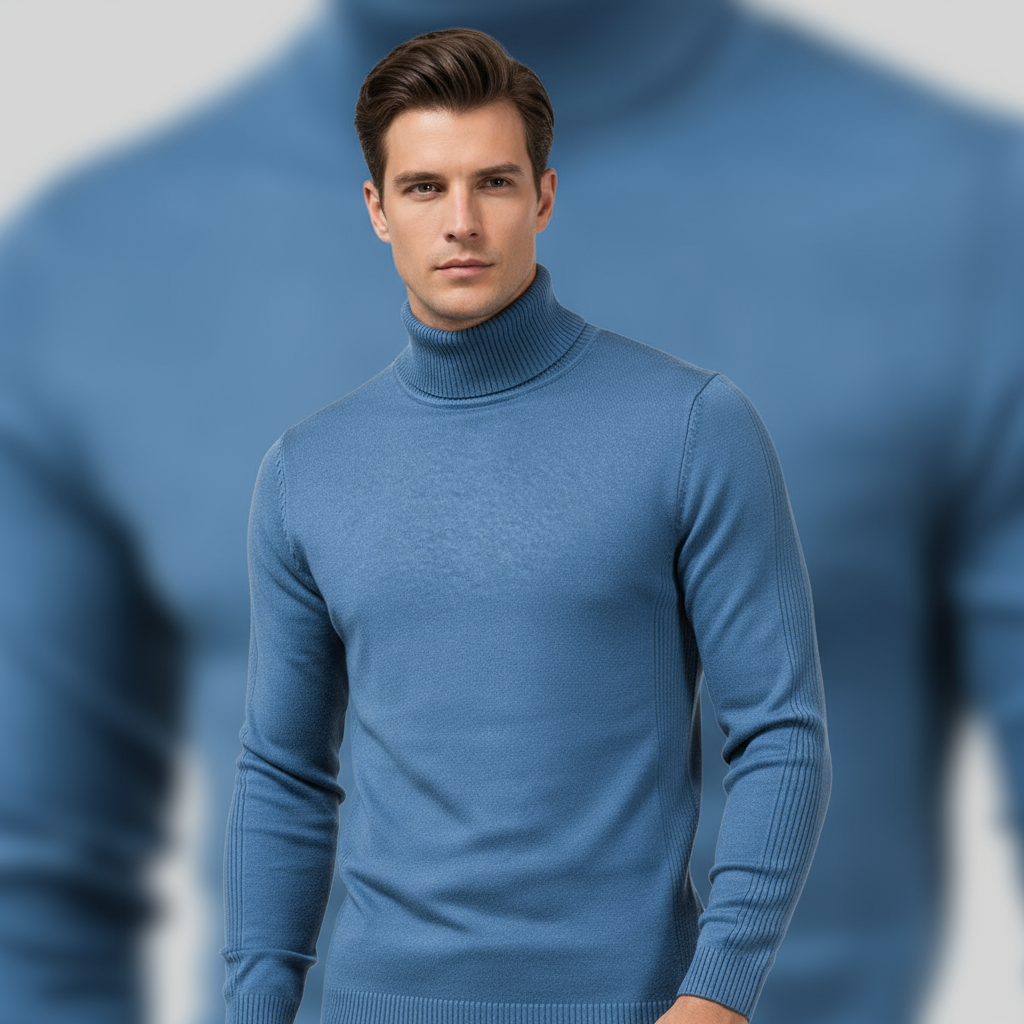 Jerold Sweter Męski – Elegancki i Wygodny Sweter z Wysokim Kołnierzem w Uniwersalnym Stylu
