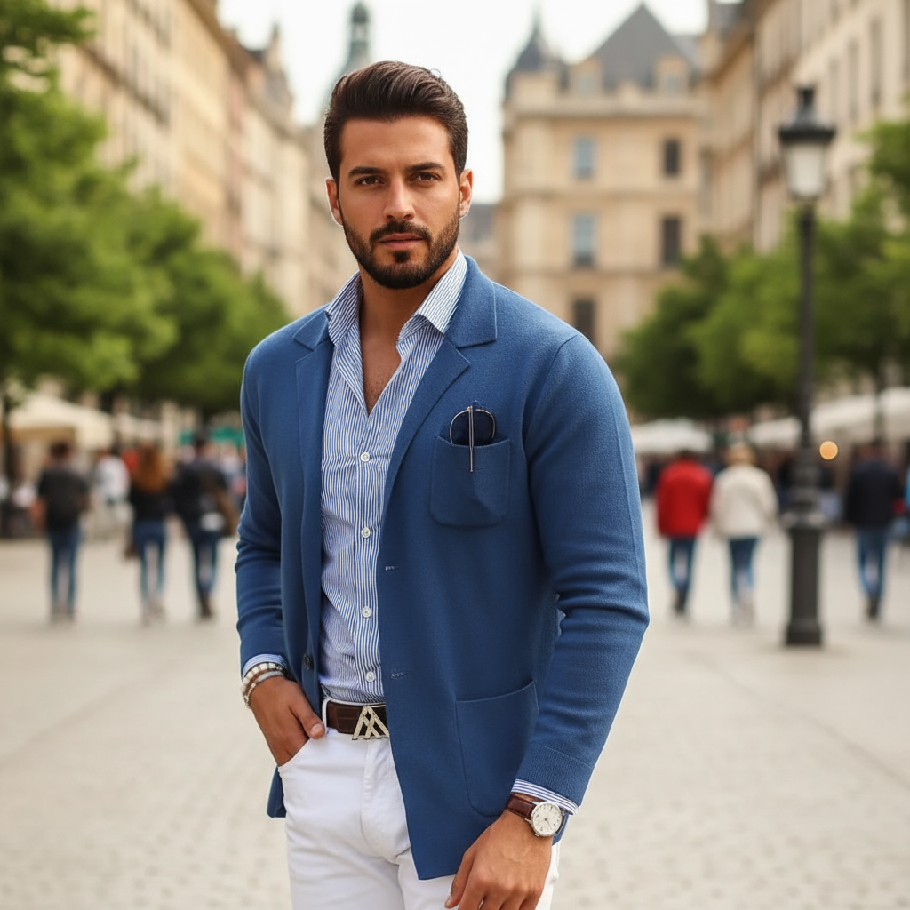 Elton Marynarka Męska na Co Dzień – Elegancka i Wszechstronna Marynarka z Wełny o Ponadczasowym Stylu