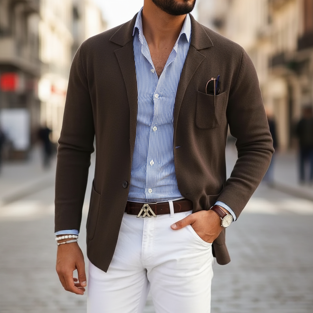 Elton Marynarka Męska na Co Dzień – Elegancka i Wszechstronna Marynarka z Wełny o Ponadczasowym Stylu