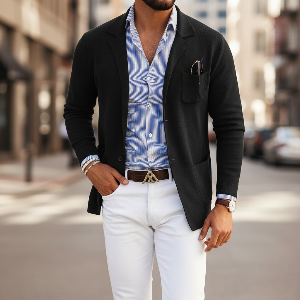 Elton Marynarka Męska na Co Dzień – Elegancka i Wszechstronna Marynarka z Wełny o Ponadczasowym Stylu