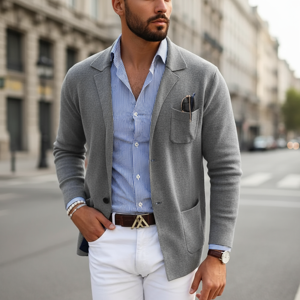 Elton Marynarka Męska na Co Dzień – Elegancka i Wszechstronna Marynarka z Wełny o Ponadczasowym Stylu