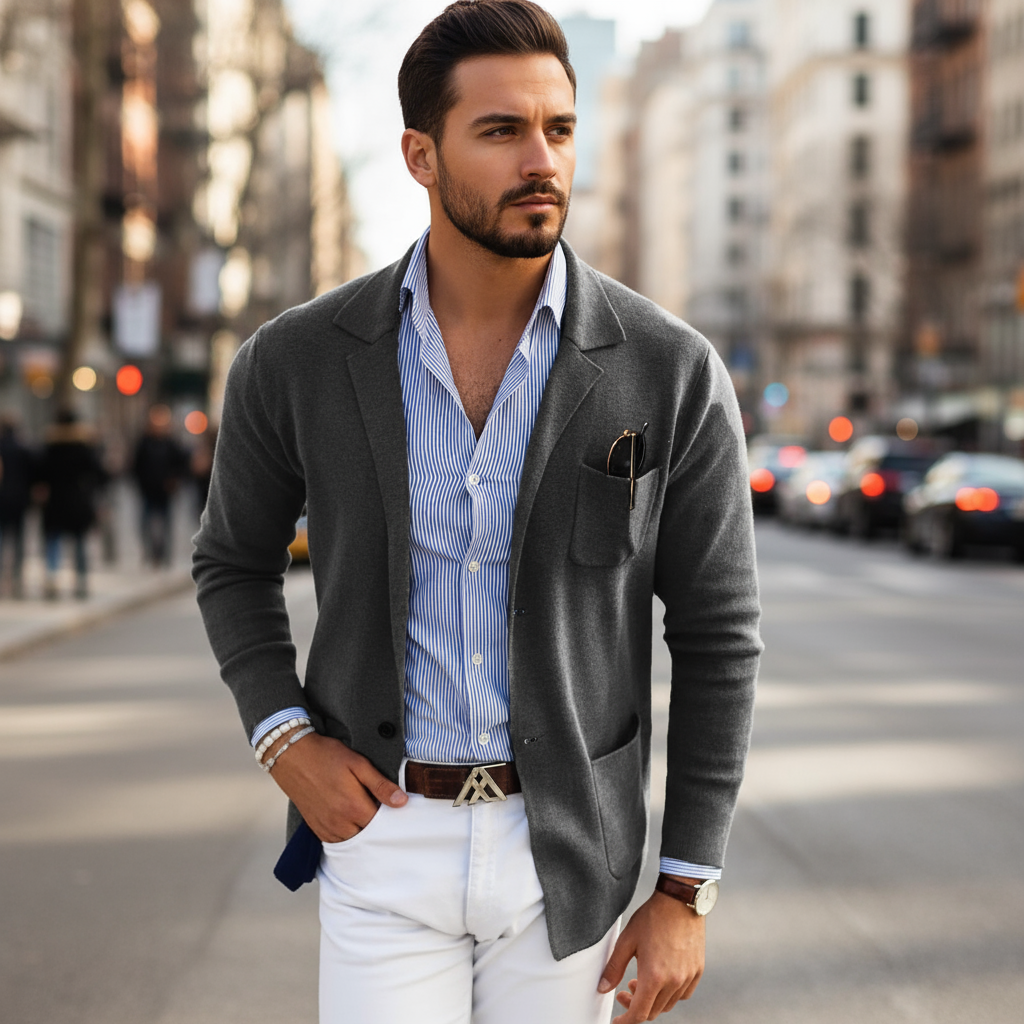 Elton Marynarka Męska na Co Dzień – Elegancka i Wszechstronna Marynarka z Wełny o Ponadczasowym Stylu