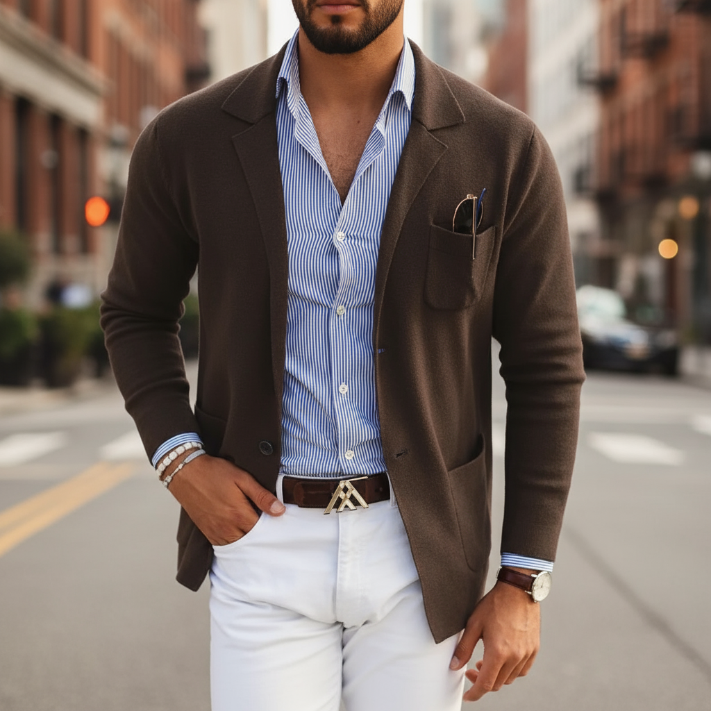 Elton Marynarka Męska na Co Dzień – Elegancka i Wszechstronna Marynarka z Wełny o Ponadczasowym Stylu